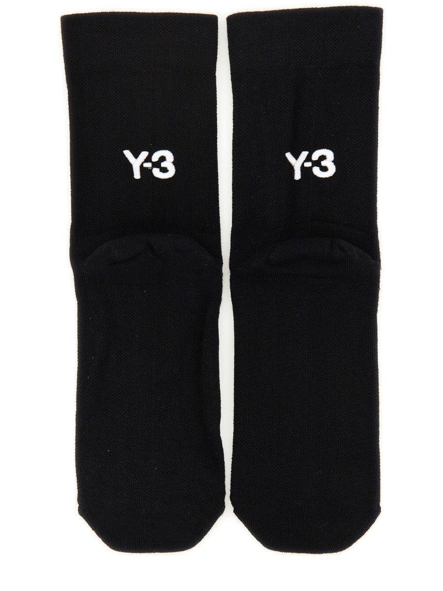 Y-3 Unisex Stripes Socks Black