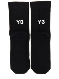 Y-3 Unisex Stripes Socks Black