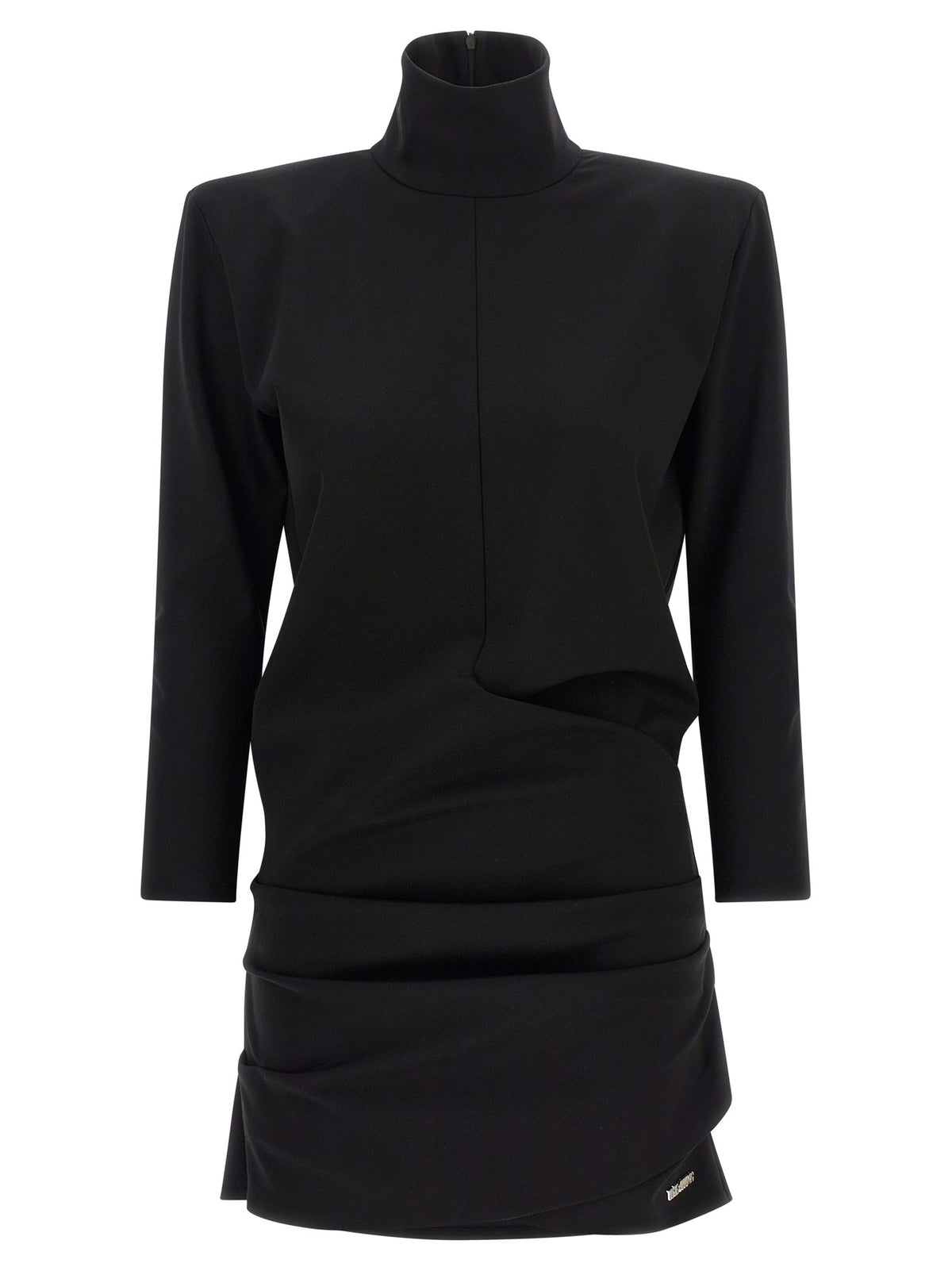 The Attico Structured Shoulder Dress Black