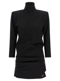 The Attico Structured Shoulder Dress Black