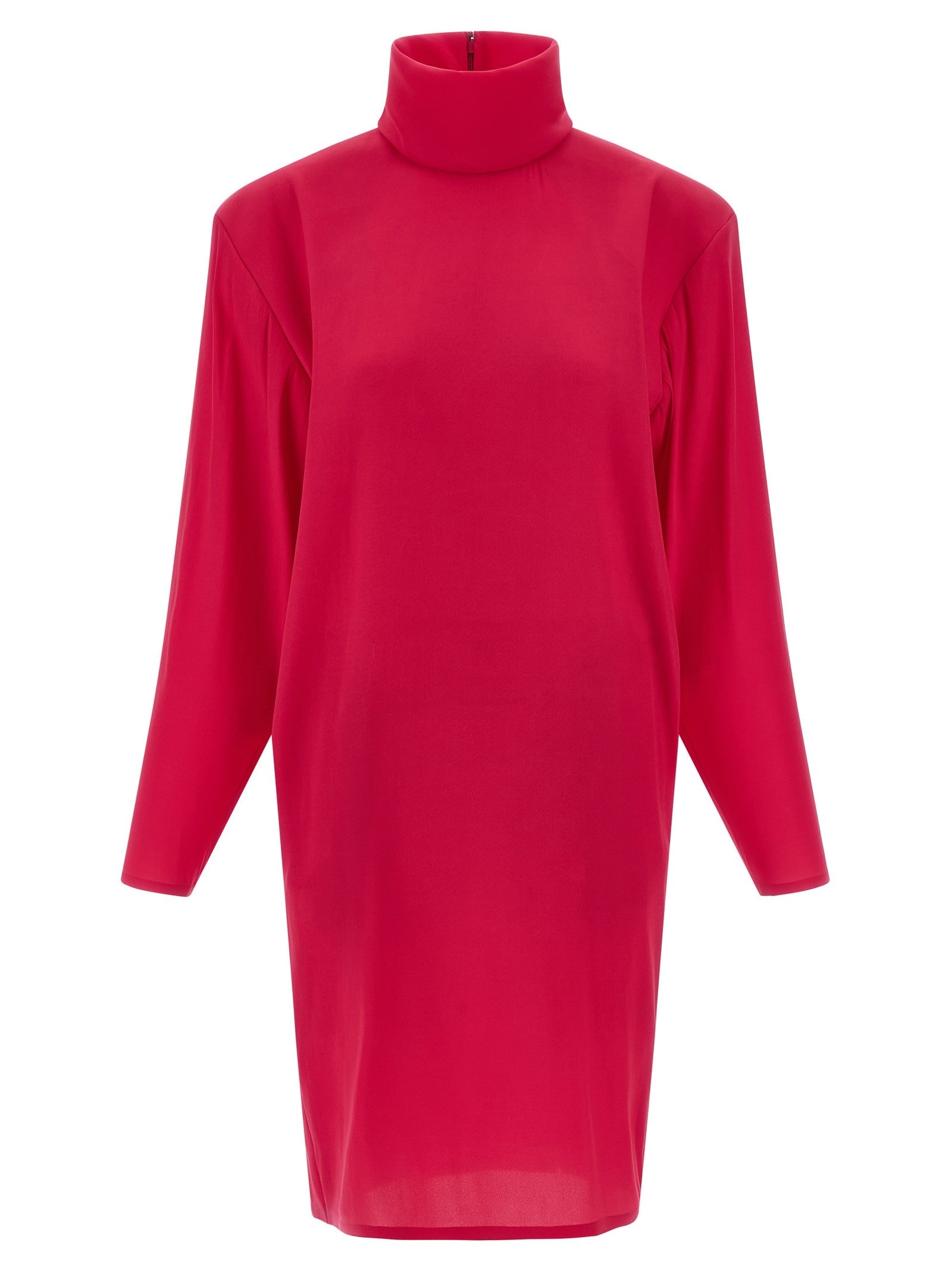 Saint Laurent Structured Shoulder Dress Pink