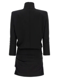 The Attico Structured Shoulder Dress Black
