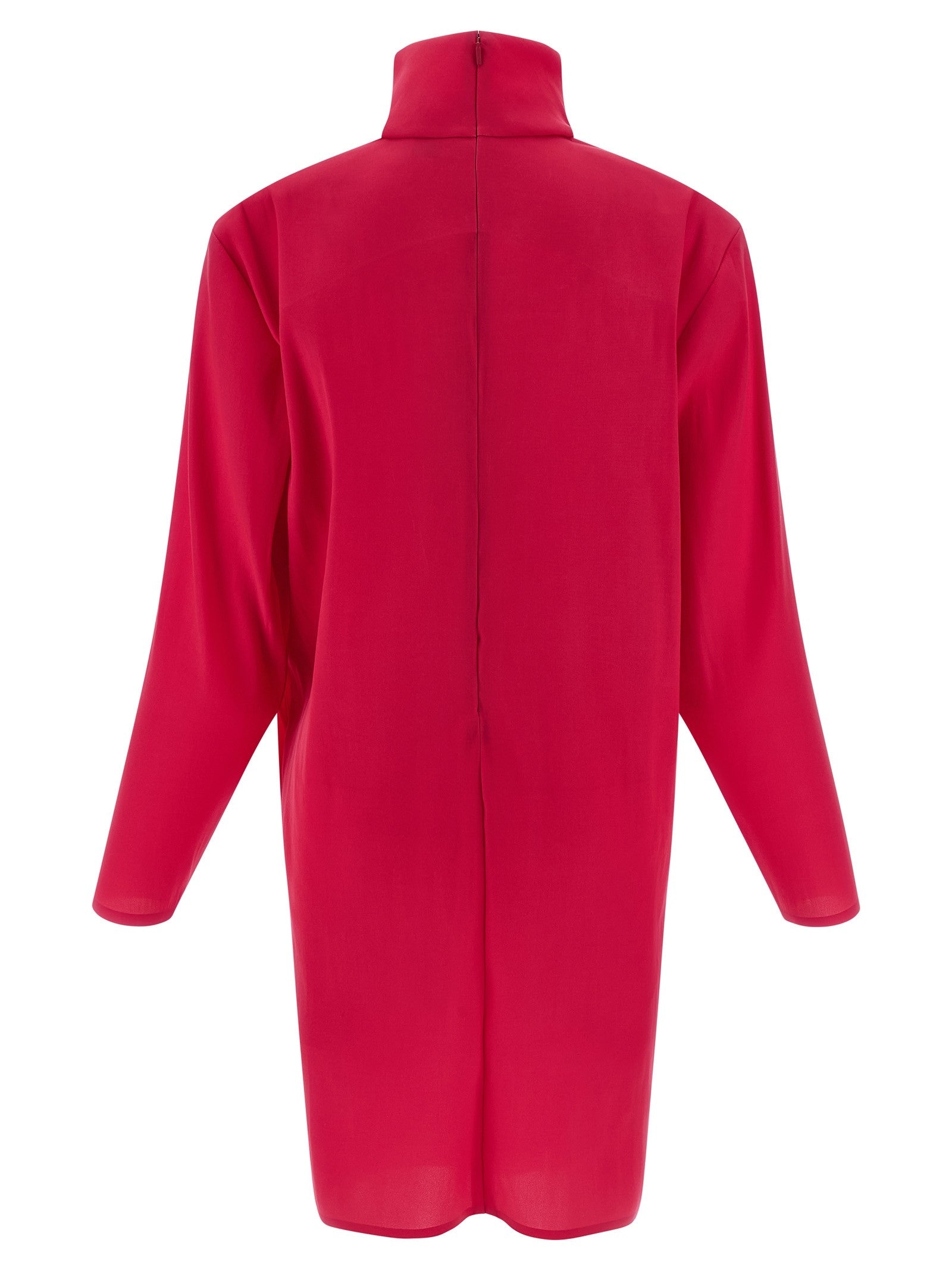 Saint Laurent Structured Shoulder Dress Pink