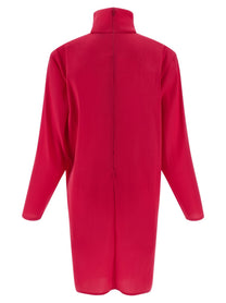 Saint Laurent Structured Shoulder Dress Pink