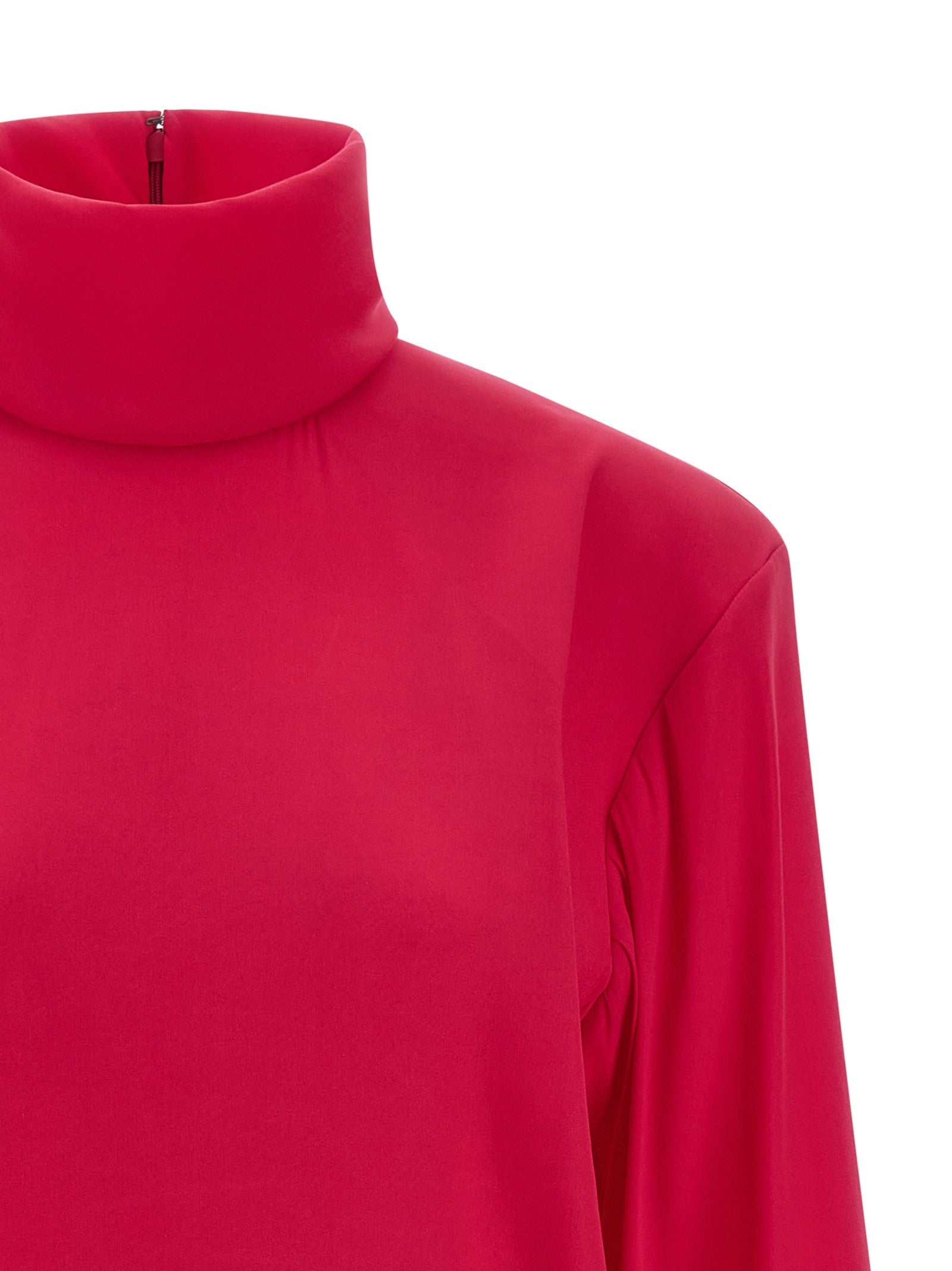 Saint Laurent Structured Shoulder Dress Pink