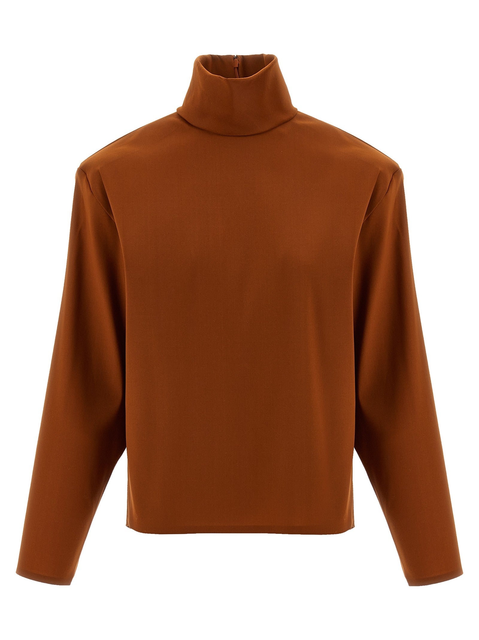 Saint Laurent Structured Shoulder Sweater Orange