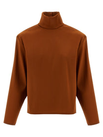 Saint Laurent Structured Shoulder Sweater Orange