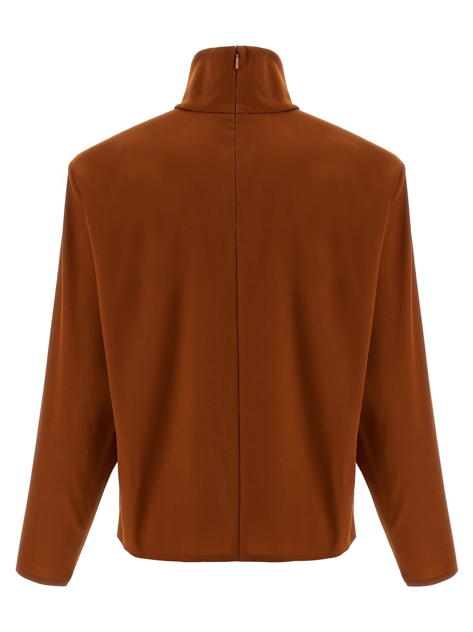 Saint Laurent Structured Shoulder Sweater Orange