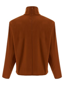 Saint Laurent Structured Shoulder Sweater Orange