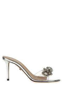 MACH &amp; MACH Stud Bow Sandals Silver
