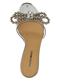 MACH &amp; MACH Stud Bow Sandals Silver