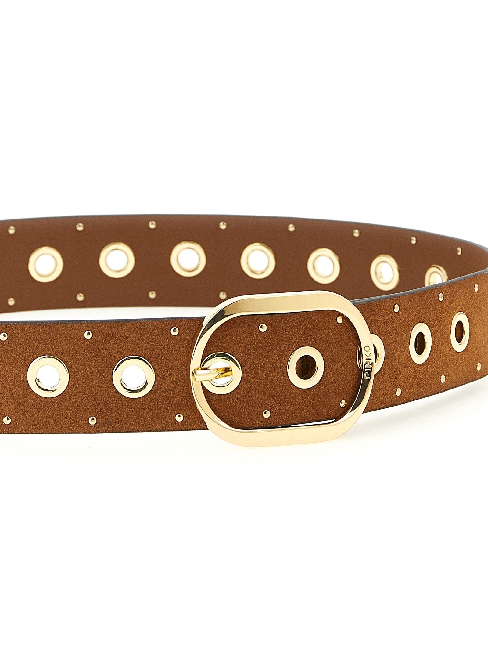 Pinko Studded Belt Brown