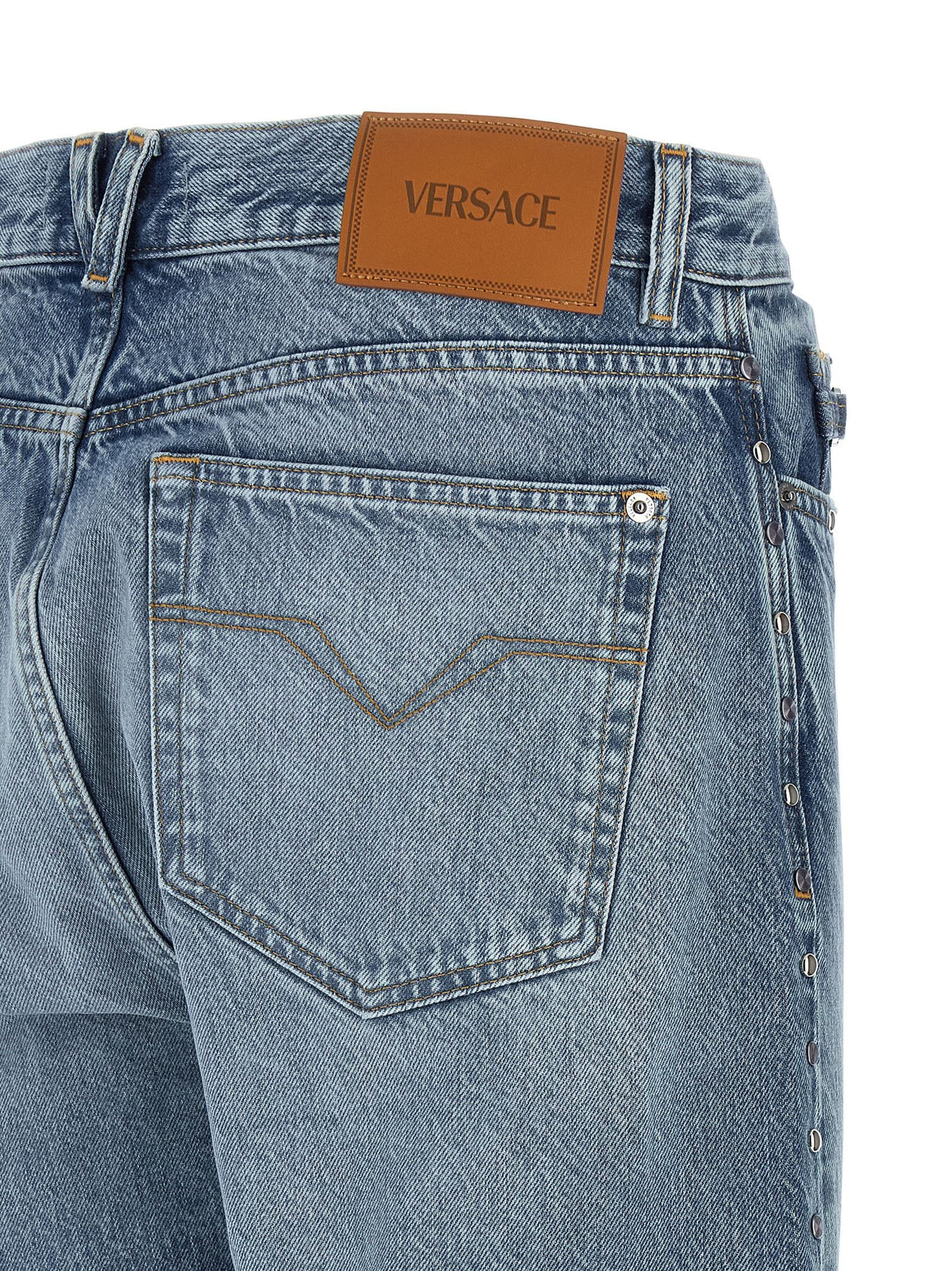 Versace Studded Jeans Blue, view 5