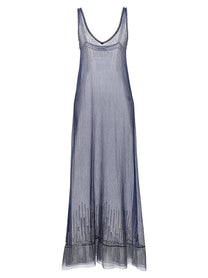Rabanne Studded Mesh Dress Blue
