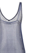 Rabanne Studded Mesh Dress Blue, view 3
