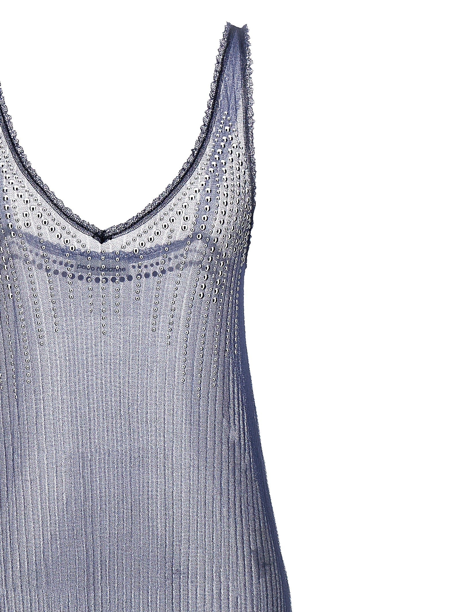 Rabanne Studded Mesh Dress Blue