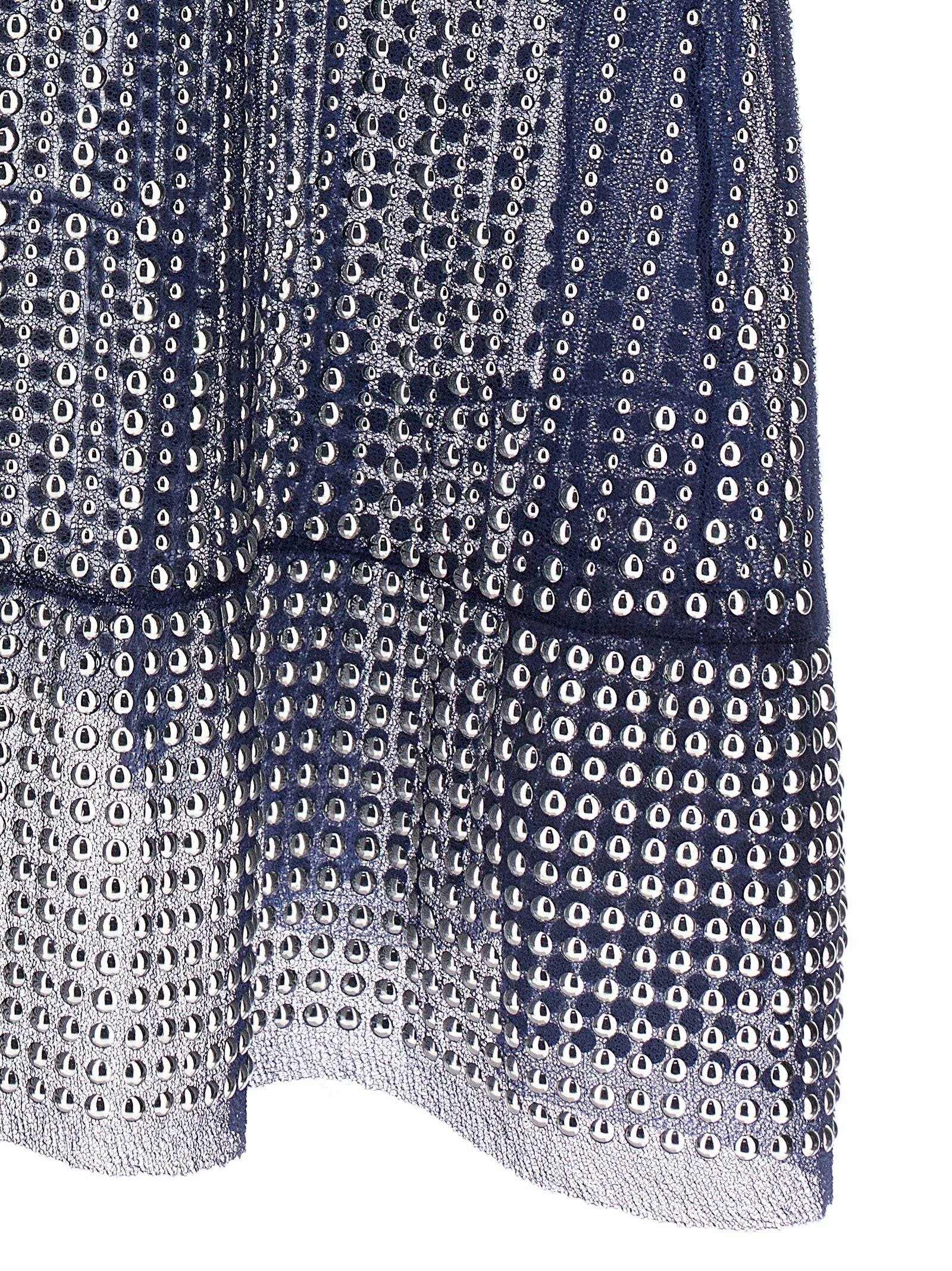 Rabanne Studded Mesh Dress Blue