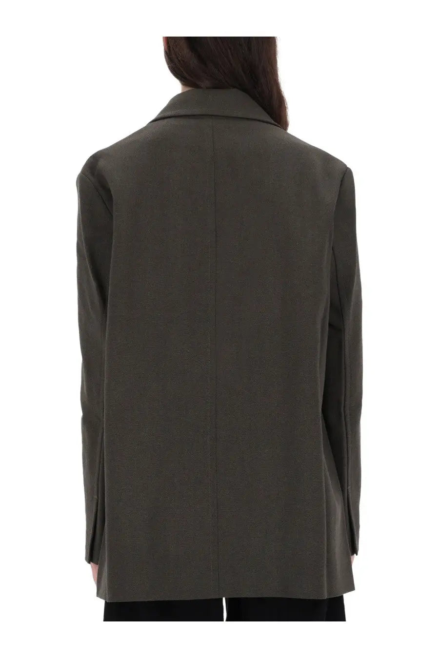 Studio Nicholson women’s Araz jacket grey olive green blazer with structured minimalist design and clean lines