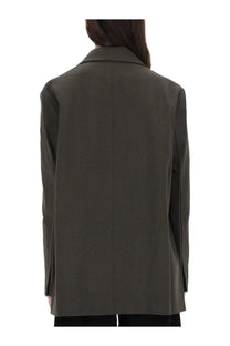 Studio Nicholson women’s Araz jacket grey olive green blazer with structured minimalist design and clean lines