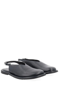 Studio nicholson women’s sandalo slingback black leather caged sandal with sleek minimalist design and low-profile sole