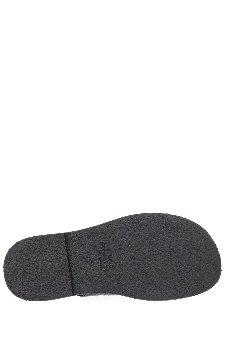 Studio nicholson women’s sandalo slingback black featuring a black rubber sole with textured tread and embossed logo