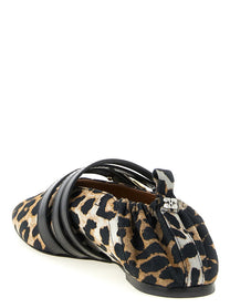 Ganni Sue Triple Ballet Flats Gold