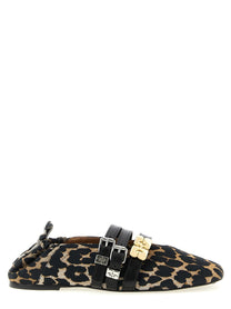 Ganni Sue Triple Ballet Flats Gold