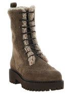 Brunello Cucinelli Suede and Brown Shearling Ankle Boots Brown, view 2