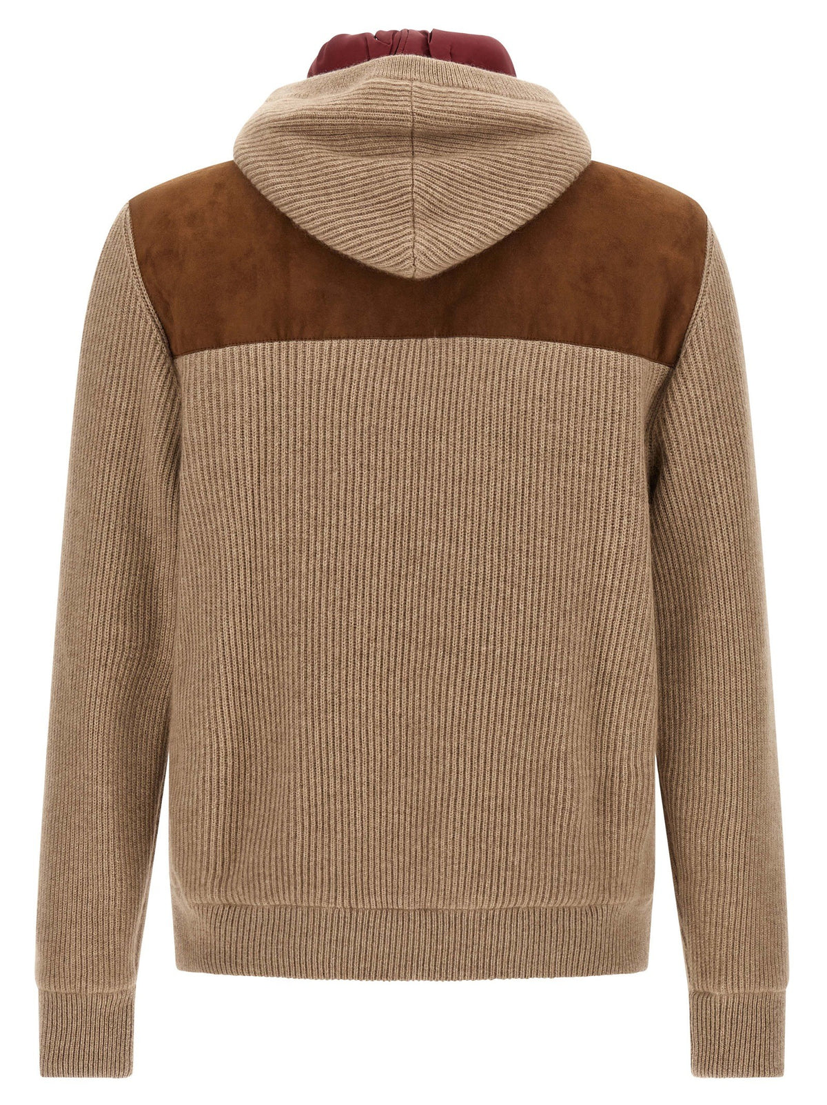 Brunello Cucinelli Suede and Cashmere Bomber Jacket Brown