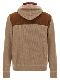 Brunello Cucinelli Suede and Cashmere Bomber Jacket Brown