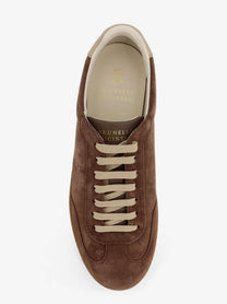 Brunello Cucinelli Men's Suede and Leather Sneakers White, view 5