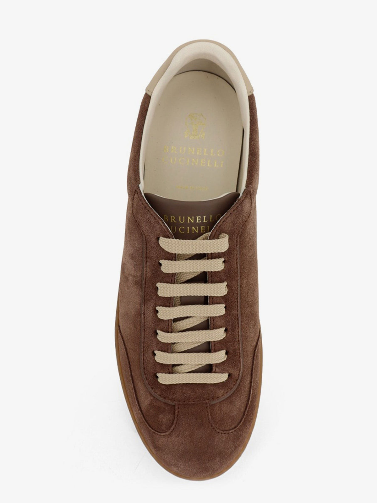 Brunello Cucinelli Men's Suede and Leather Sneakers White, view 5