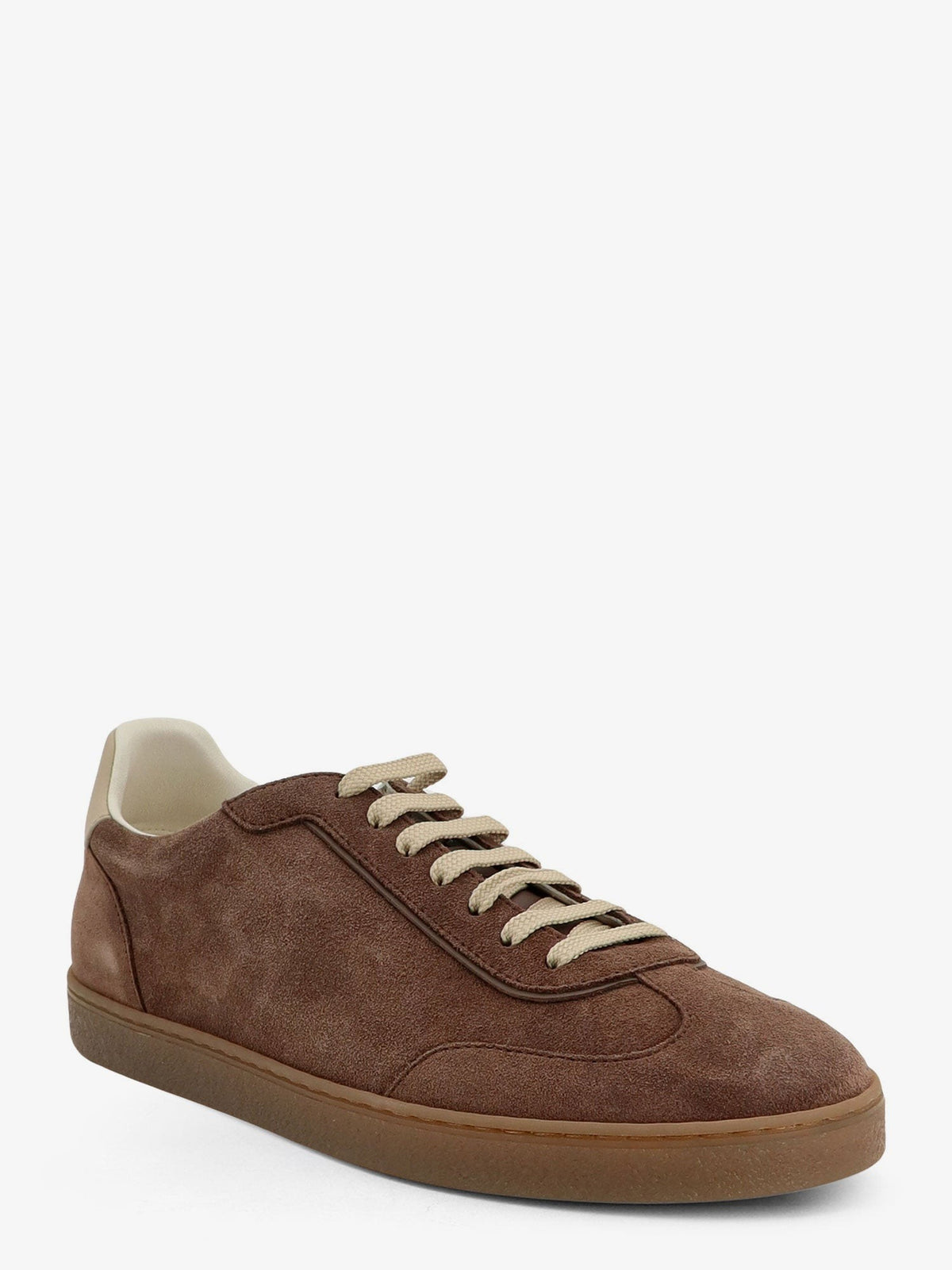 Brunello Cucinelli Men's Suede and Leather Sneakers White, view 2