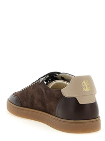Brunello Cucinelli Suede and Smooth Calf Sneakers Brown