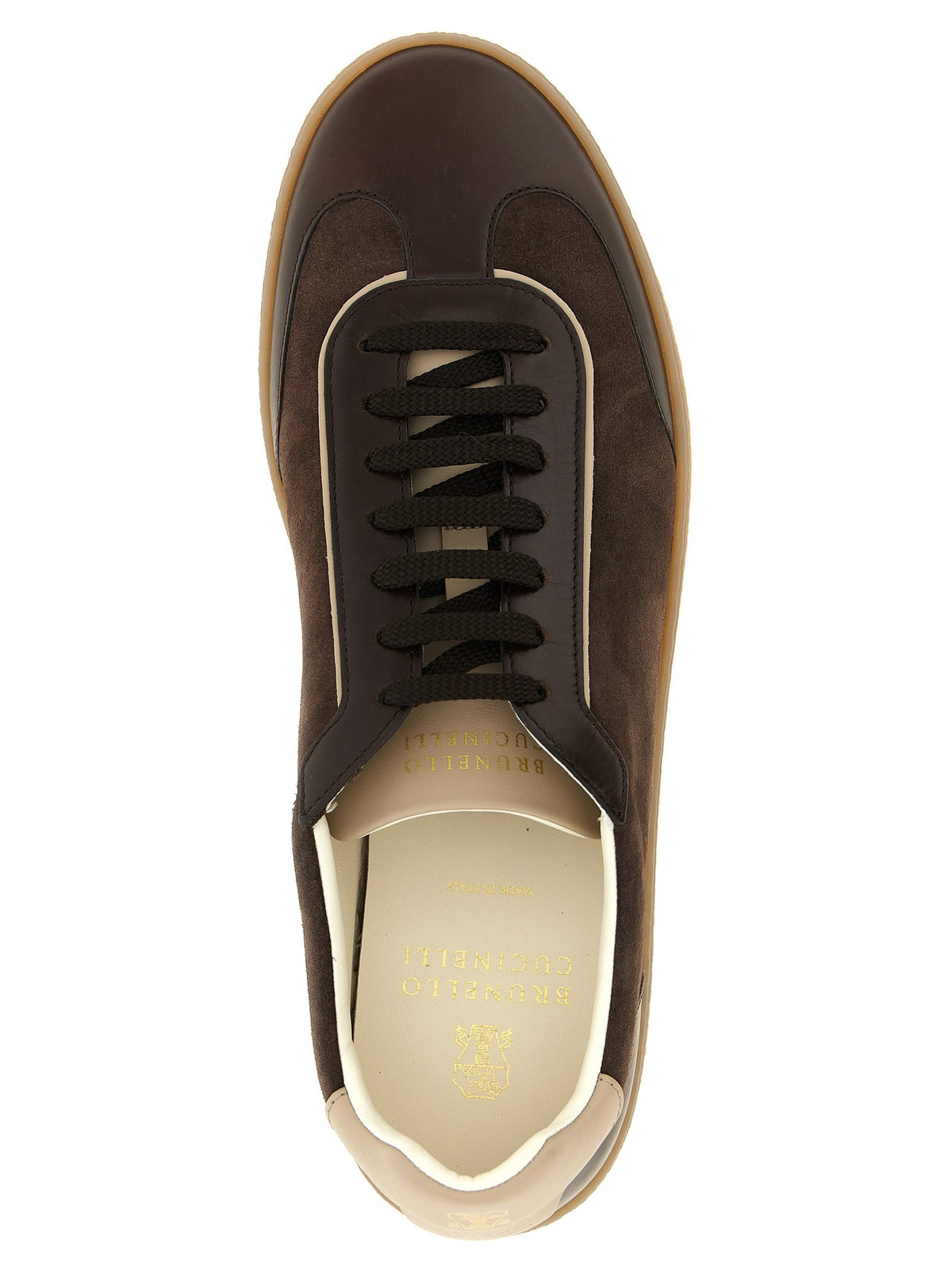 Brunello Cucinelli Suede and Smooth Calf Sneakers Brown