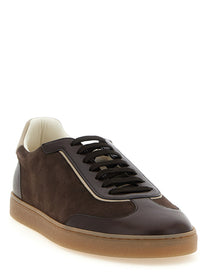 Brunello Cucinelli Suede and Smooth Calf Sneakers Brown