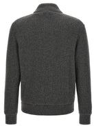 Brunello Cucinelli Suede and Wool Jacket Grey, view 2