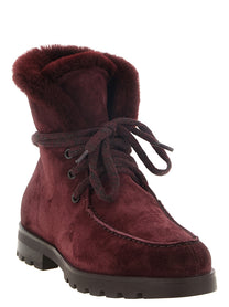 Santoni Suede Ankle Boots Red