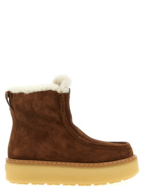 PRADA Suede Ankle Boots Brown