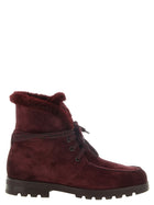 Santoni Suede Ankle Boots Red