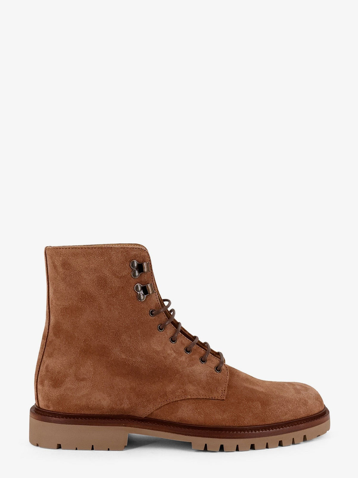 Brunello Cucinelli Men's Suede Ankle Boots Beige