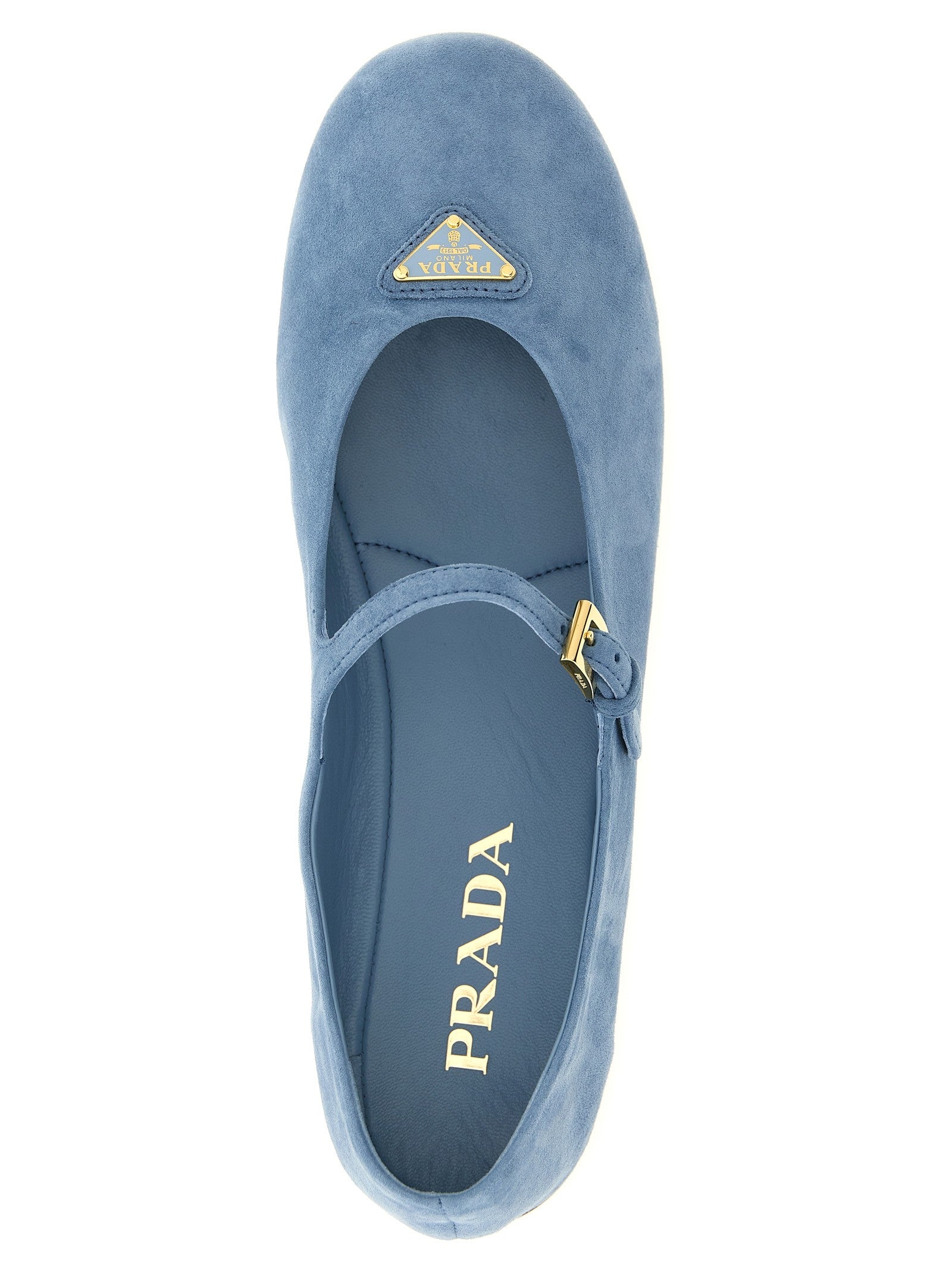 PRADA Suede Ballet Flats Blue