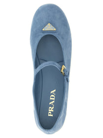 PRADA Suede Ballet Flats Blue