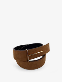 Tom Ford Men's Suede Belt Brown