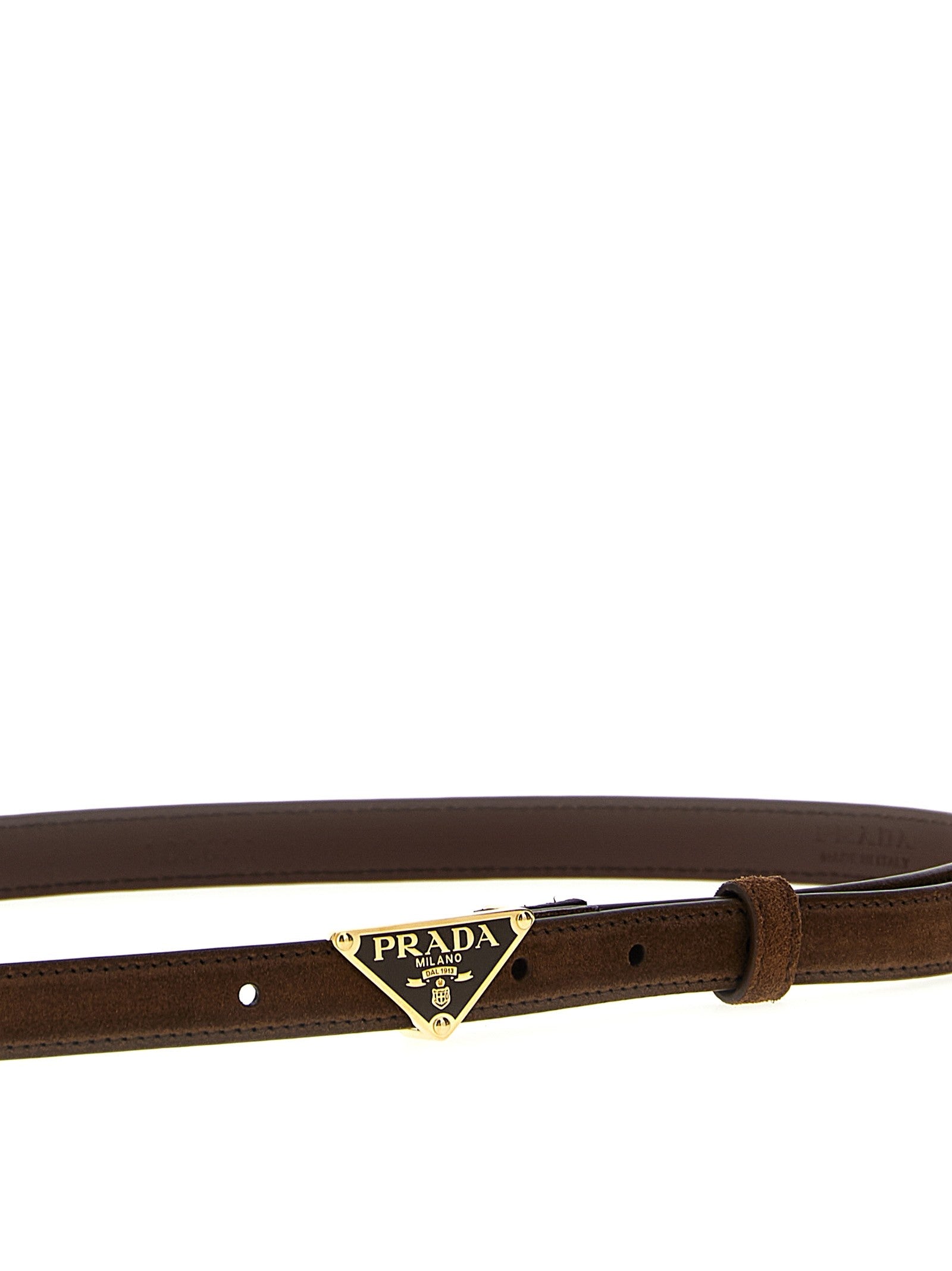 Prada Suede Belt Brown