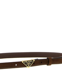 Prada Suede Belt Brown
