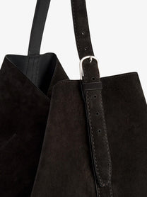 Toteme Women's Suede Belted Tote Brown