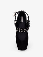 ALAÏA Women's Suede Biker Flat Ballerinas Black, view 5