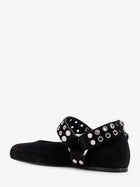 ALAÏA Women's Suede Biker Flat Ballerinas Black, view 4