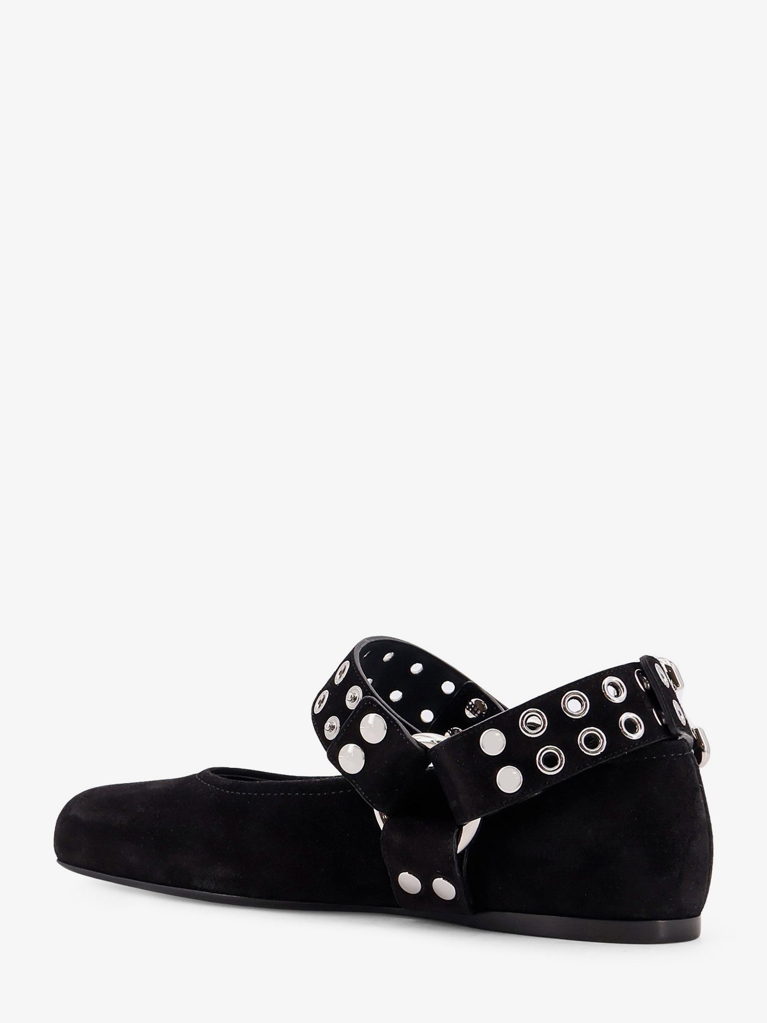 ALAÏA Women's Suede Biker Flat Ballerinas Black